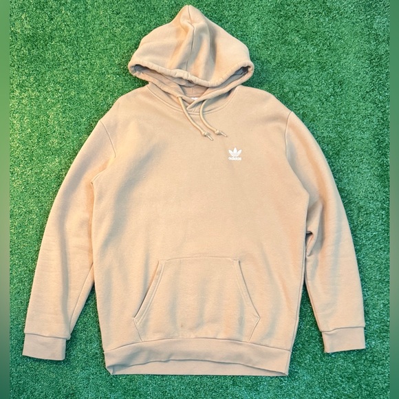adidas Other - Adidas Tan Sweatshirt with Ribbed Cuffs and Hood